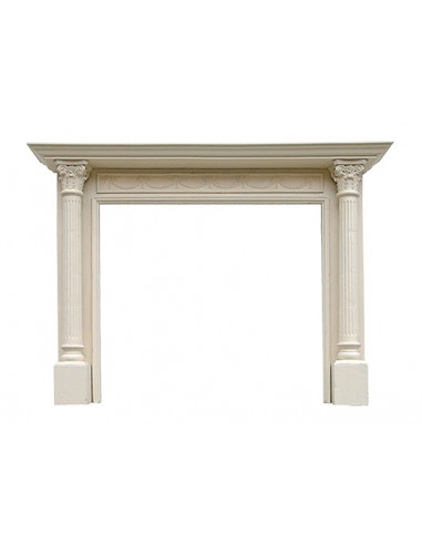 1011 IMPORTANTE (ANCHE FISICAMENTE) CAMINETTO NEOCLASSICO IN LEGNO SCOLPITO E GESSATO