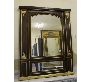031G ORIGINALE CAMINIERA NEOCLASSICA IN LEGNO, LACCA ED ORO