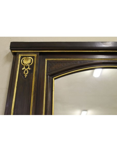 031G ORIGINALE CAMINIERA NEOCLASSICA IN LEGNO, LACCA ED ORO