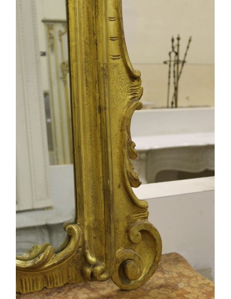 396G SPECCHIERA-CAMINERA BAROCCA, ROMA, TUTTO INTAGLIO SU LEGNO