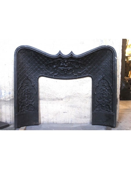 CG 077D ORIGINALE CONTROCUORE CAMINO "PANIER FLEURI" IN GHISA D'ARTE