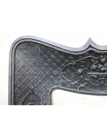 CG 077D ORIGINALE CONTROCUORE CAMINO "PANIER FLEURI" IN GHISA D'ARTE