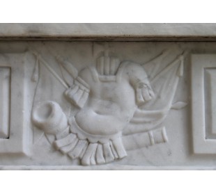 237 CAMINO D'EPOCA LUIGI XVI IN MARMO BIANCO DI CARRARA 2