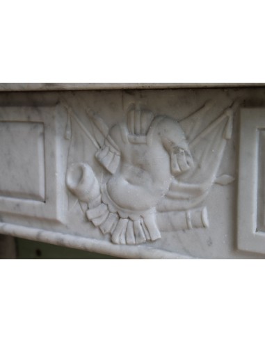 237 CAMINO D'EPOCA LUIGI XVI IN MARMO BIANCO DI...