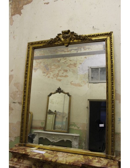 024G IMPORTANTE E NEOCLASSICA CAMINIERA, SCULTURA SU LEGNO