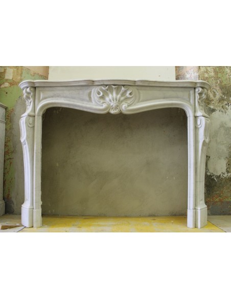 000 "PEZZO UNICO" ORIGINALE VERSIONE DI CAMINO "VELO DI MEDUSA", MARMO BIANCO CARRARA