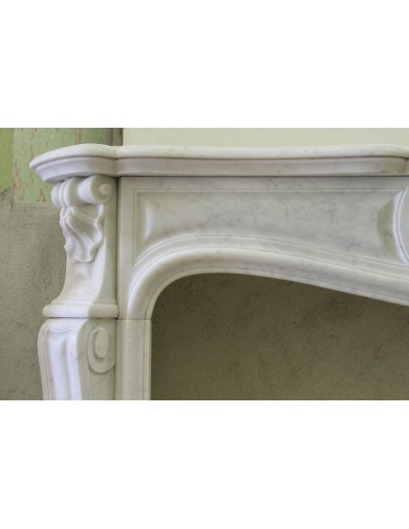 000 "PEZZO UNICO" ORIGINALE VERSIONE DI CAMINO "VELO DI MEDUSA", MARMO BIANCO CARRARA