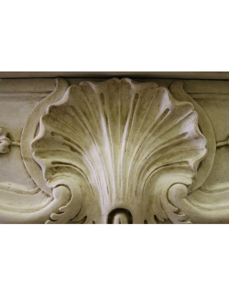 926 RARISSIMO, FLOREALE E DELIZIOSO CAMINETTO "TRANSIZIONE" IN PIERRE DORÉE