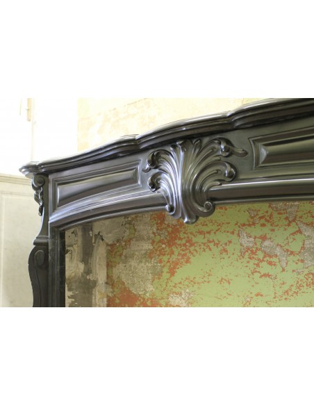 039 RARISSIMO CAMINETTO "TRANSIZIONE" IN MARMO NERO DEL BELGIO