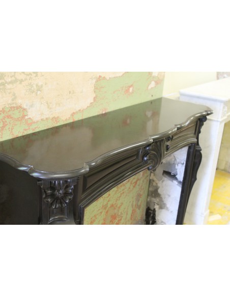 039 RARISSIMO CAMINETTO "TRANSIZIONE" IN MARMO NERO DEL BELGIO