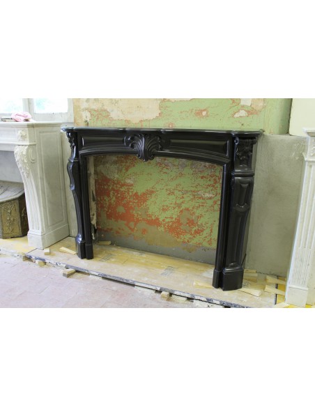 039 RARISSIMO CAMINETTO "TRANSIZIONE" IN MARMO NERO DEL BELGIO