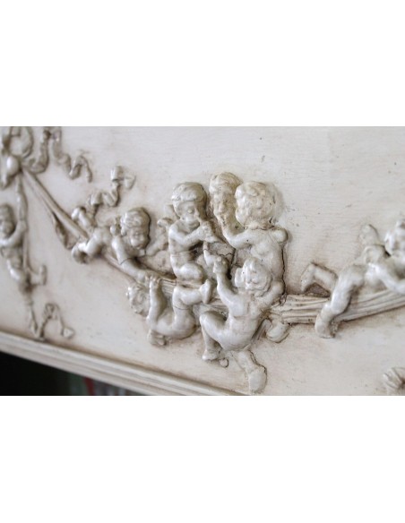 1003 AG IMPORTANTE E FIRMATISSIMO CAMINO IN ESSENZA DI PINO E STUCCHI D'ARTE