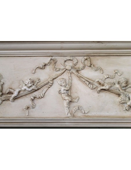 1003 AG IMPORTANTE E FIRMATISSIMO CAMINO IN ESSENZA DI PINO E STUCCHI D'ARTE