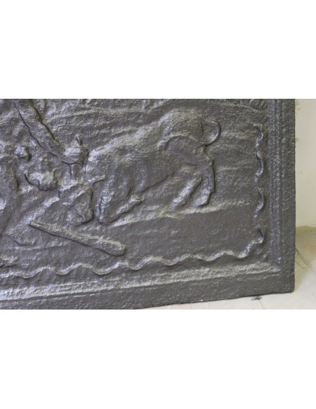 146 PIASTRA IN GHISA RAFFIGURANTE UNA DELLE FATICHE DI ERCOLE
