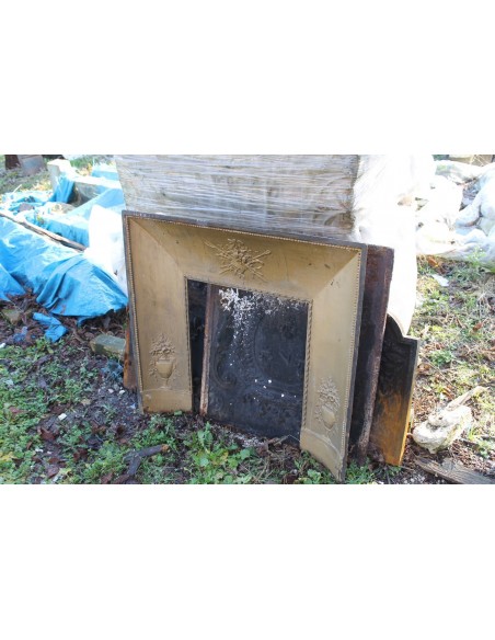 CG 072 FINE CONTROCUORE CAMINETTO "PANIER FLEURI" IN GHISA D'ARTE