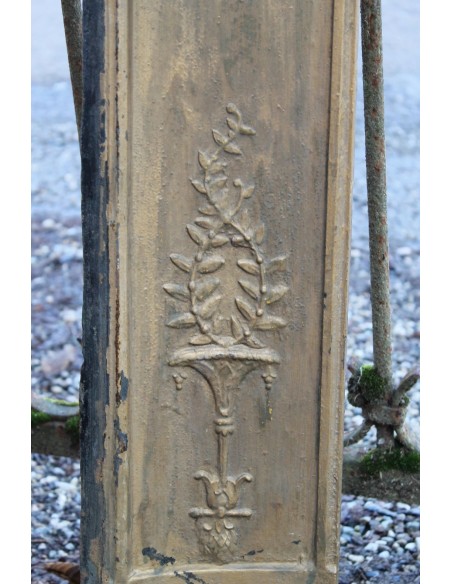 CG 057 RAFFINATO CAMINETTO CONTROCUORE LUIGI XVI IN GHISA ARTISTICA