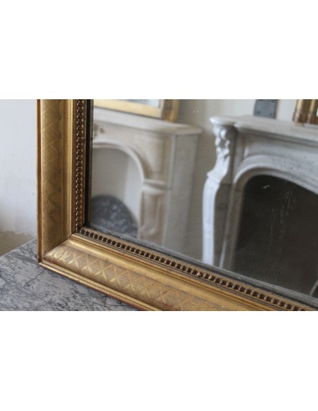 216 SPECCHIERA LUIGI FILIPPO A FOGLIA D'ORO E SPECCHIO AL MERCURIO