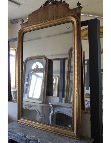 216 SPECCHIERA LUIGI FILIPPO A FOGLIA D'ORO E SPECCHIO AL MERCURIO