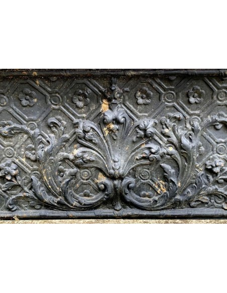 CG 042 FLOREALE CAMINO CONTROCUORE LUIGI XIV IN GHISA ARTISTICA