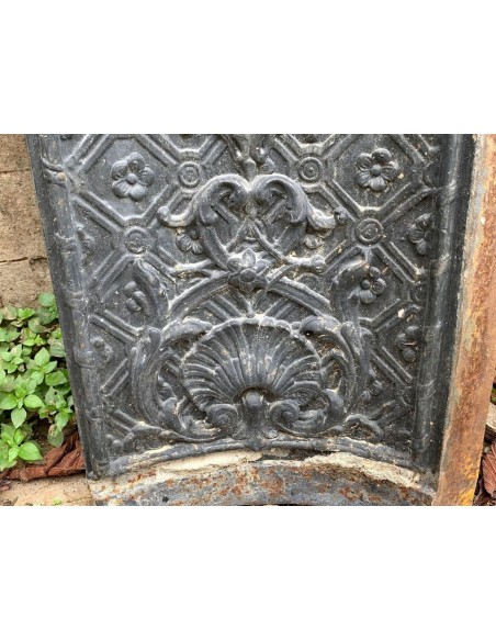 CG 042 FLOREALE CAMINO CONTROCUORE LUIGI XIV IN GHISA ARTISTICA