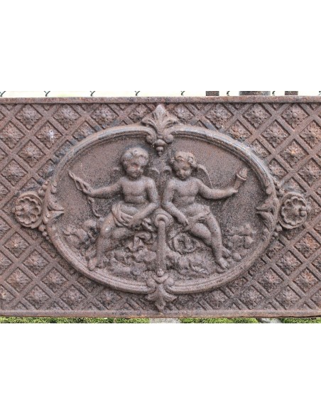 CG 069 CAMINETTO CONTROCUORE NEOCLASSICO IN GHISA ARTISTICA