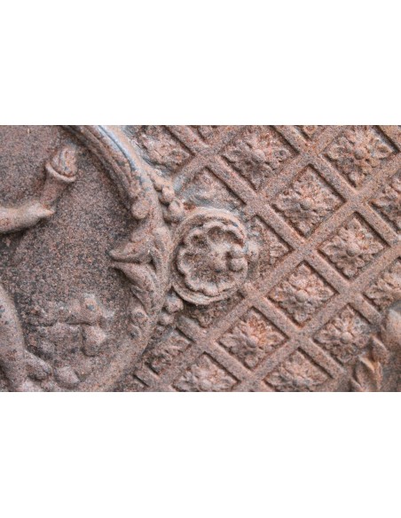 CG 069 CAMINETTO CONTROCUORE NEOCLASSICO IN GHISA ARTISTICA