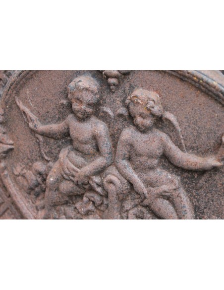 CG 069 CAMINETTO CONTROCUORE NEOCLASSICO IN GHISA ARTISTICA