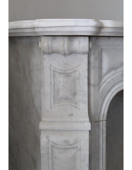 035 INTROVABILE  CAMINETTO POMPADOUR "ORCHIS" IN BIANCO DI CARRARA