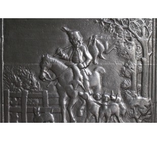 122 PIASTRA IN GHISA D'ARTE RAPPRESENTANTE SCENA DI CACCIA 2