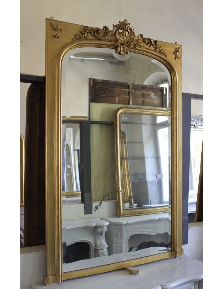 021M SNELLA ED ORIGINALE CAMINIERA LIBERTY CON CRISTALLO MOLATO D'ORIGINE