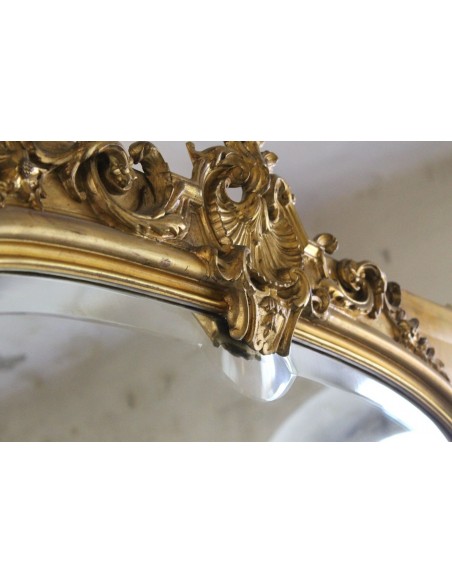 021M SNELLA ED ORIGINALE CAMINIERA LIBERTY CON CRISTALLO MOLATO D'ORIGINE