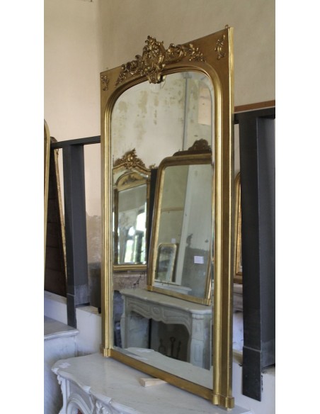 021M SNELLA ED ORIGINALE CAMINIERA LIBERTY CON CRISTALLO MOLATO D'ORIGINE