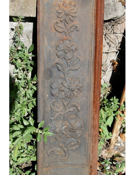 CG 053 ORIGINALISSIMO CONTROCUORE CAMINETTO ART NOUVEAU IN GHISA D'ARTE