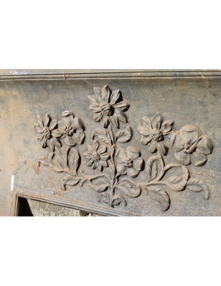 CG 053 ORIGINALISSIMO CONTROCUORE CAMINETTO ART NOUVEAU IN GHISA D'ARTE