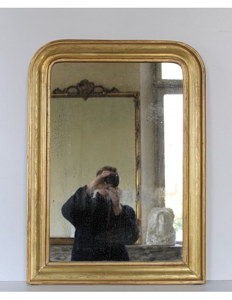 004 PICCOLA SPECCHIERA LUIGI FILIPPO DORATA CON DECORI FLOREALI