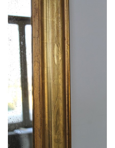 004 PICCOLA SPECCHIERA LUIGI FILIPPO DORATA CON DECORI FLOREALI