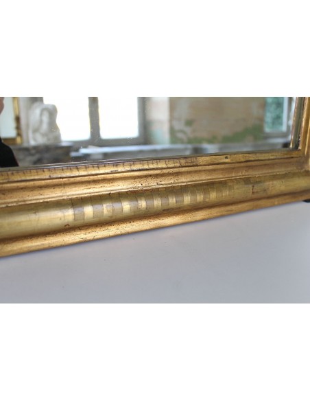 008 PICCOLA SPECCHIERA LUIGI FILIPPO A FOGLIA D'ORO CON DECORO A COSTE