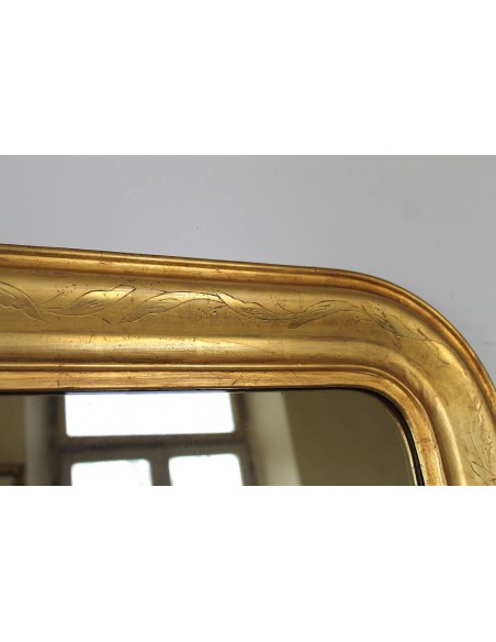 010 SPECCHIERA DORATA LUIGI FILIPPO DI PICCOLE DIMENSIONI CON INTARSI FLOREALI