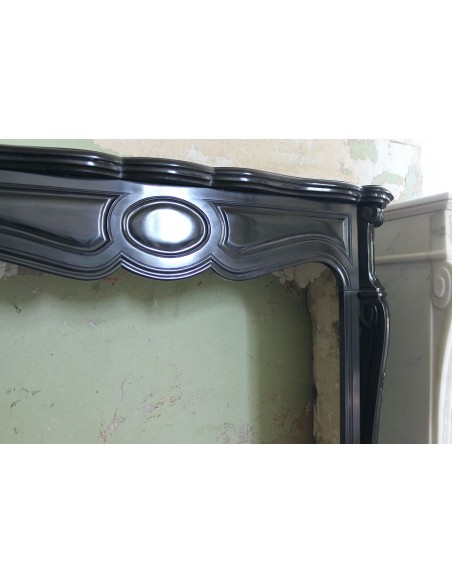 016 AG CAMINETTO LUIGI XV "PIED GALBÉ" IN FINISSIMO MARMO NERO DEL BELGIO