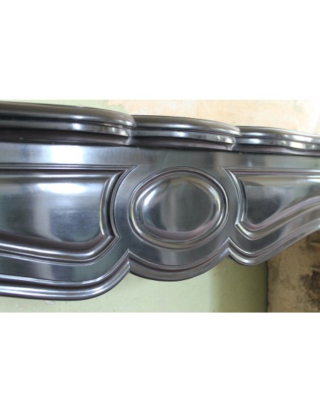 016 AG CAMINETTO LUIGI XV "PIED GALBÉ" IN FINISSIMO MARMO NERO DEL BELGIO