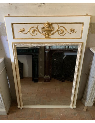 013G CAMINIERA NAPOLEONE III A PANNELLO, LACCA BIANCA E FOGLIA ORO