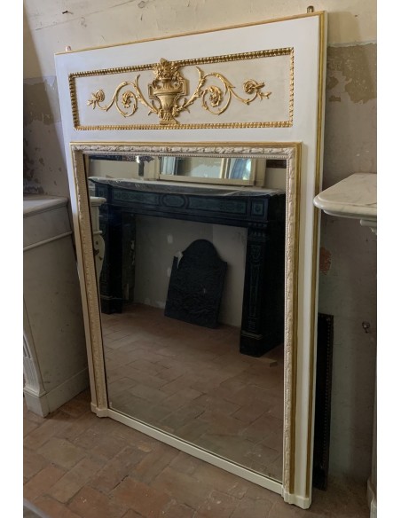 013G CAMINIERA NAPOLEONE III A PANNELLO, LACCA BIANCA E FOGLIA ORO