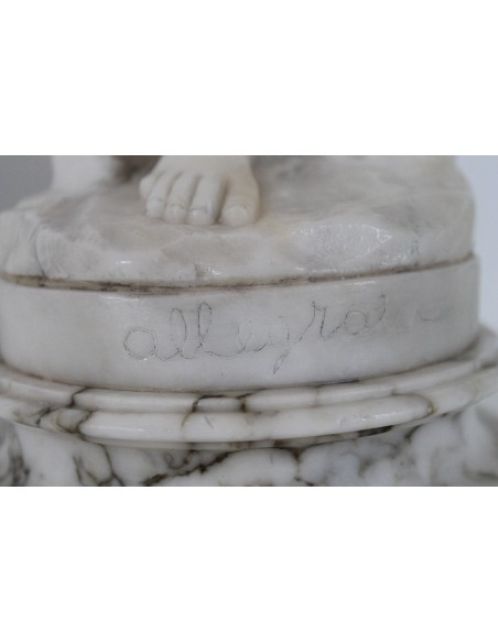 002 GIOVINETTA AL BAGNO, STATUARIO CARRARA, A FIRMA "ALLEGRA"