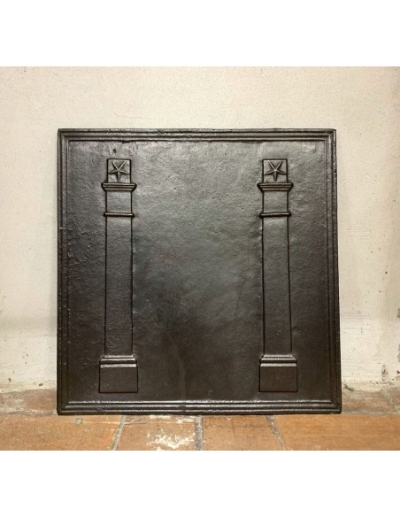 102 MASSONICA PIASTRA "DEUX COLONNES" IN GHISA D'ARTE