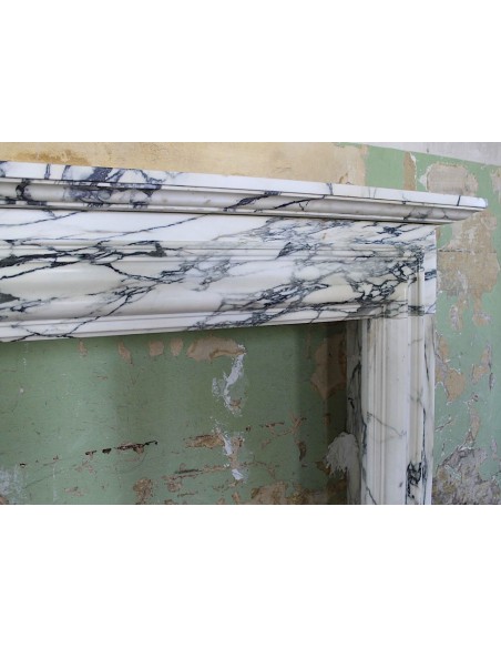 305 CAMINO "SALVATOR ROSA" DI IMPORTANTE DIMENSIONE SCOLPITO IN AFFASCINANTE E RARISSIMA  BRECCIA MEDICEA