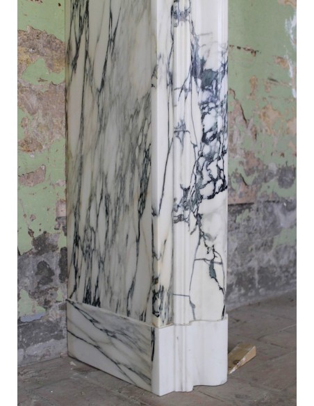 305 CAMINO "SALVATOR ROSA" DI IMPORTANTE DIMENSIONE SCOLPITO IN AFFASCINANTE E RARISSIMA  BRECCIA MEDICEA