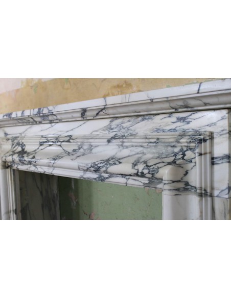 305 CAMINO "SALVATOR ROSA" DI IMPORTANTE DIMENSIONE SCOLPITO IN AFFASCINANTE E RARISSIMA  BRECCIA MEDICEA