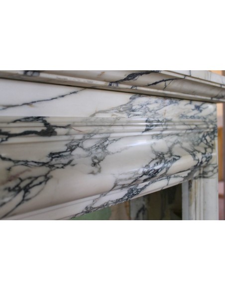 305 CAMINO "SALVATOR ROSA" DI IMPORTANTE DIMENSIONE SCOLPITO IN AFFASCINANTE E RARISSIMA  BRECCIA MEDICEA