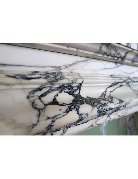 305 CAMINO "SALVATOR ROSA" DI IMPORTANTE DIMENSIONE SCOLPITO IN AFFASCINANTE E RARISSIMA  BRECCIA MEDICEA