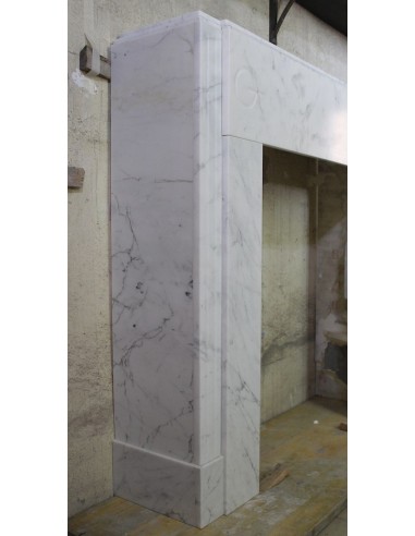 703 CAMINO ART DECO IN MARMO BIANCO CARRARA VENATO